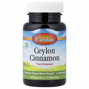 Carlson, Цейлонская корица, 45 капсул (500 мг в 1 капсуле) - описание