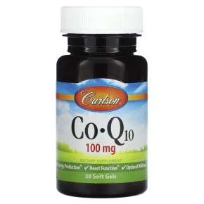 Carlson, Co-Q10, 100 мг, 30 мягких таблеток в Москве - eco-herb.ru | фото