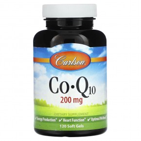 Carlson, Co-Q10, 200 мг, 120 мягких таблеток - описание