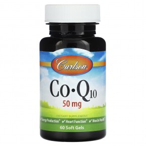 Carlson, CoQ10, 50 мг, 60 мягких таблеток - описание