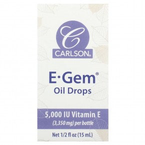 Carlson, E Gem, Oil Drops, 1/2 fl oz - описание