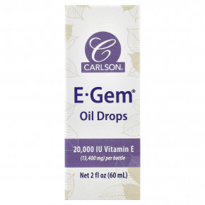 Carlson, E-Gem® в каплях масла, 60 мл (2 жидк. унции) в Москве - eco-herb.ru | фото