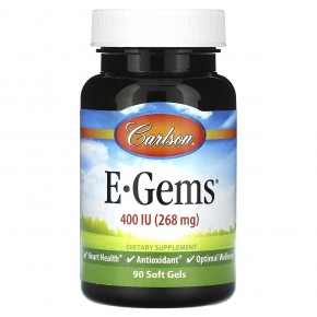 Carlson, E-Gems, 268 mg (400 IU), 90 Soft Gels в Москве - eco-herb.ru | фото