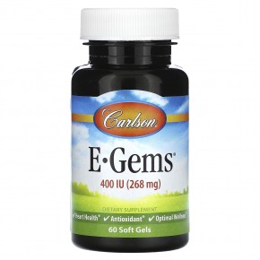 Carlson, E-Gems, 400 МЕ (268 мг), 60 мягких таблеток в Москве - eco-herb.ru | фото