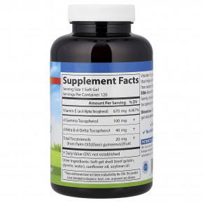 Carlson, E-Gems® Elite, витамин E с токоферолами и токотриенолами, 120 мягких таблеток в Москве - eco-herb.ru | фото