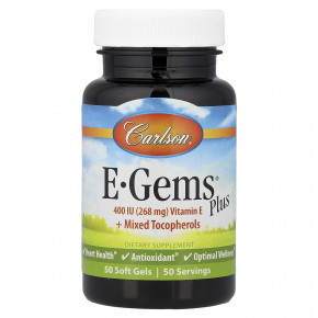 Carlson, E-Gems® Plus, 50 капсул - описание