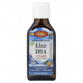 Carlson, Elite DHA, Elite DHA, натуральный апельсин, 100 мл (3,3 жидк. унции) в Москве - eco-herb.ru | фото