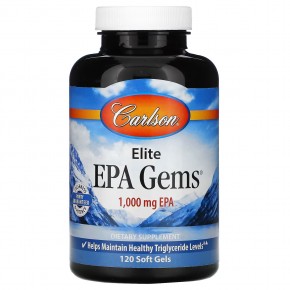 Carlson, Elite EPA Gems, 1000 мг, 120 капсул в Москве - eco-herb.ru | фото