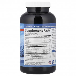 Carlson, Elite Omega-3 Gems®, отборные омега-3 кислоты из норвежской рыбы дикого улова, натуральный лимонный вкус, 180 капсул в Москве - eco-herb.ru | фото