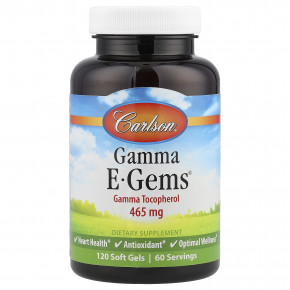 Carlson, Gamma E-Gems®, 465 мг, 120 мягких таблеток в Москве - eco-herb.ru | фото