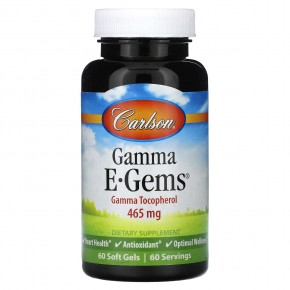Carlson, Gamma E-Gems, 465 мг, 60 мягких таблеток в Москве - eco-herb.ru | фото