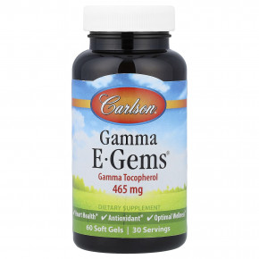 Carlson, Gamma E-Gems®, 60 капсул - описание | фото