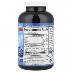 Carlson, жир лосося, 300 капсул в Москве - eco-herb.ru | фото