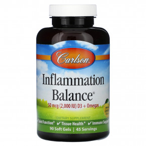 Carlson, Inflamutation Balance®, натуральный лимон, 90 мягких таблеток - описание