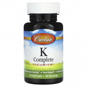 Carlson, K Complete, 45 Softgels - описание | фото