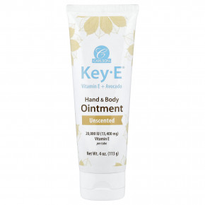 Carlson, Key-E®, мазь для рук и тела, без запаха, 113 г (4 унции) - описание | фото