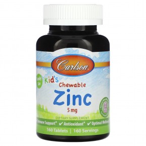 Carlson, Kid's Chewable Zinc, натуральная ягодная смесь, 5 мг, 160 таблеток в Москве - eco-herb.ru | фото