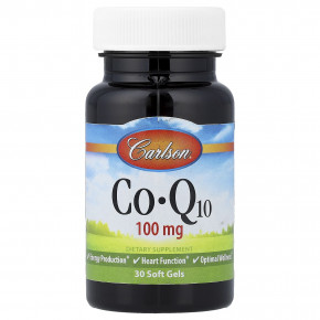 Carlson, коэнзим Q10, 100 мг, 30 капсул - описание | фото