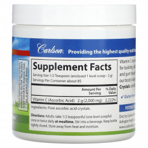 Carlson, Кристаллы витамина C, 170 г (6 унций) в Москве - eco-herb.ru | изображение Carlson, Кристаллы витамина C, 170 г (6 унций) в Москве - eco-herb.ru | фото