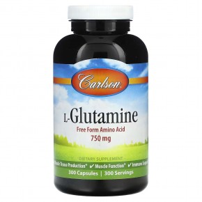 Carlson, L-Glutamine, 750 mg, 300 Capsules в Москве - eco-herb.ru | фото