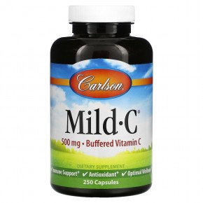 Carlson, Mild-C, витамин C деликатного действия, 500 мг, 250 капсул в Москве - eco-herb.ru | фото
