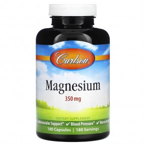 Carlson, магний, 350 мг, 180 капсул - описание
