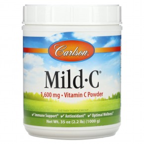 Carlson, Mild-C, Vitamin C Powder, 1,600 mg, 2.2 lb (1,000 g) в Москве - eco-herb.ru | фото