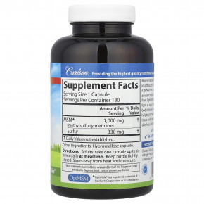 Carlson, МСМ и сера, 180 вегетарианских капсул в Москве - eco-herb.ru | фото