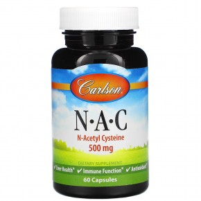 Carlson, N-A-C, 500 мг, 60 капсул в Москве - eco-herb.ru | фото