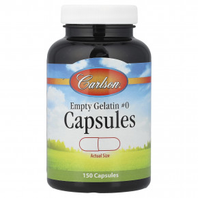 Carlson, Пустые желатиновые капсулы № 0, 150 капсул - описание