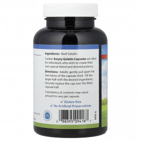 Carlson, Пустые желатиновые капсулы № 1, 200 капсул в Москве - eco-herb.ru | фото