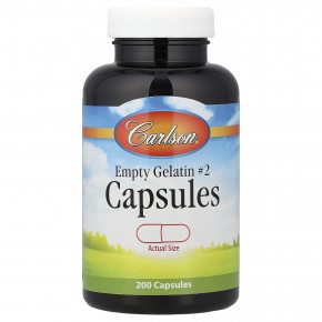 Carlson, Пустые желатиновые капсулы № 2, 200 капсул - описание