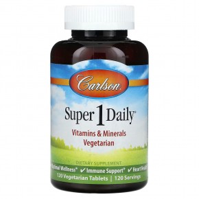 Carlson, Super 1 Daily, 120 вегетарианских таблеток - описание