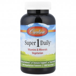 Carlson, Super 1 Daily®, 180 вегетарианских таблеток - описание | фото