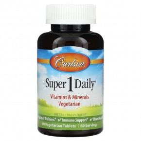 Carlson, Super 1 Daily, 60 вегетарианских таблеток - описание