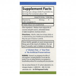Carlson, Super Daily® K2, 10,16 мл (0,34 жидк. унции) в Москве - eco-herb.ru | фото