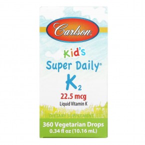 Carlson, Super Daily K2 для детей, 22,5 мкг, 10,16 мл (0,34 жидк. унций) в Москве - eco-herb.ru | фото