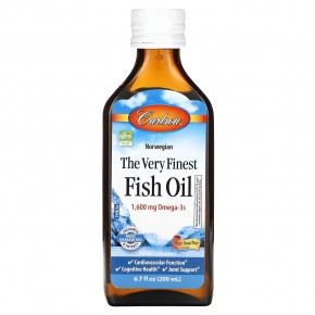 Carlson, The Very Finest Fish Oil, Just Peachie, 1,600 mg, 6.7 fl oz (200 ml) в Москве - eco-herb.ru | фото