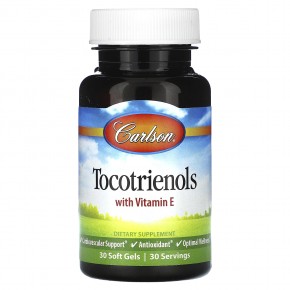Carlson, Токотриенолы, с витамином Е, 30 мягких таблеток - описание
