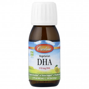 Carlson, вегетарианская ДГК, натуральный лимонный вкус, 60 мл (2 жидк. унции) в Москве - eco-herb.ru | фото