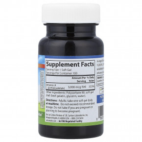 Carlson, витамин A, 3000 мкг RAE (10 000 МЕ), 100 капсул в Москве - eco-herb.ru | фото