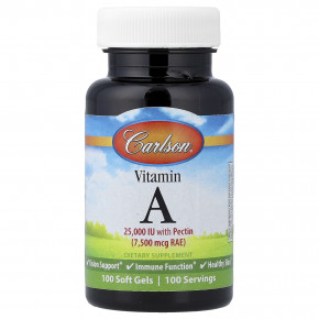Carlson, витамин A, 7500 мкг RAE (25 000 МЕ), 100 мягких таблеток в Москве - eco-herb.ru | изображение Carlson, витамин A, 7500 мкг RAE (25 000 МЕ), 100 мягких таблеток в Москве - eco-herb.ru | фото