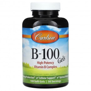 Carlson, Vitamin B-100, 100 Soft Gels в Москве - eco-herb.ru | фото
