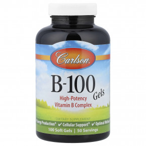 Carlson, витамин B100 в капсулах, 100 капсул - описание | фото
