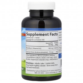 Carlson, витамин B2, 250 вегетарианских таблеток в Москве - eco-herb.ru | фото