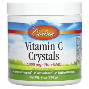 Carlson, Кристаллы витамина C, 2000 мг, 170 г (6 унций) в Москве - eco-herb.ru | фото