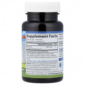 Carlson, витамин K2, 90 капсул (90 мкг в 1 капсуле) в Москве - eco-herb.ru | фото