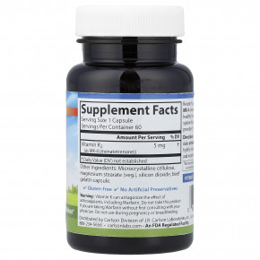Carlson, витамин K2, 5 мг, 60 капсул в Москве - eco-herb.ru | изображение Carlson, витамин K2, 5 мг, 60 капсул в Москве - eco-herb.ru | фото
