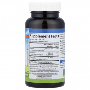 Carlson, витамины A, D3, K2, 120 мягких таблеток в Москве - eco-herb.ru | фото