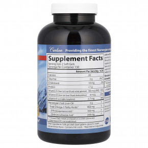 Carlson, Wild Norwegian, Cod Liver Oil Gems, жир печени дикой норвежской трески в капсулах, натуральный лимон, 300 капсул в Москве - eco-herb.ru | фото